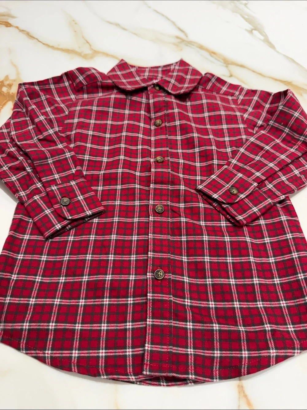 Carter's Red Plaid Button-Down Shirt 2T